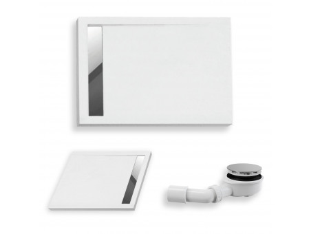 Duschwanne Rechteck West New 120x100 Steinoptik | Ablaufgarnitur im SET!