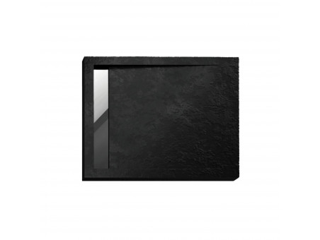 Duschwanne Rechteck West New 120x100 Schwarz, Steinoptik | Ablaufgarnitur im SET!