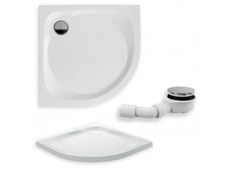 Duschwanne Halbrund Neuer Stil 90x90 | Ablaufgarnitur im SET!