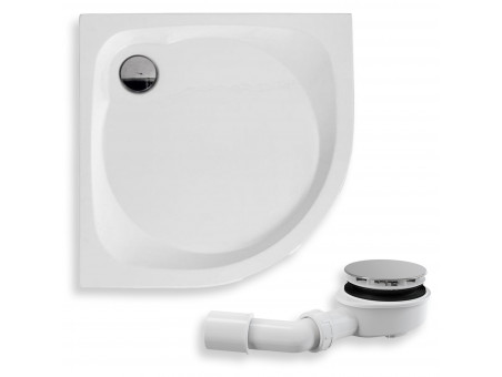 Duschwanne Halbrund Neuer Stil 90x90x5 | Ablaufgarnitur & Füße im SET!