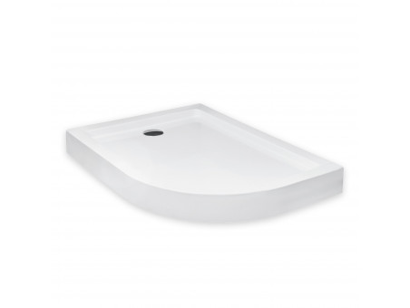 Duschwanne Halbrund Saturne 100x80 Links | Ablaufgarnitur & Füße im SET!