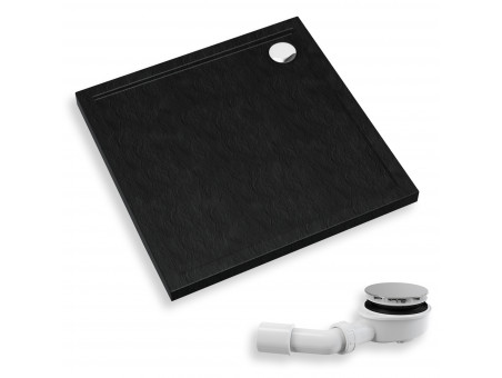 Duschwanne Viereck Caspar New 80x80 Schwarz | Ablaufgarnitur im SET !