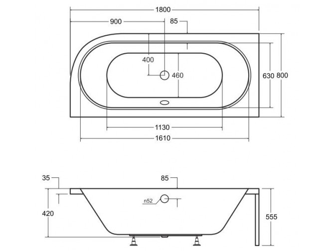 Badewanne Eckwanne Avita 180x80 Links... Badewanne Eckwanne Avita 180x80 Links...