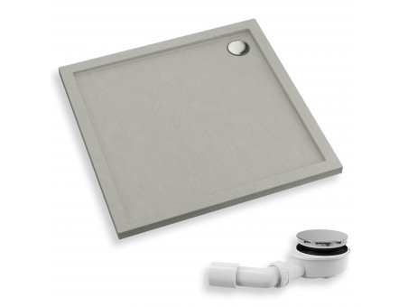 Duschwanne Viereck Caspar New 90x90 Zement | Ablaufgarnitur im SET !