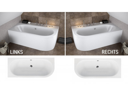 Badewanne Eckwanne Avita 180x80 Links | Ablauf Viega & Füße GRATIS !