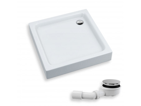 Duschwanne Viereck Grando Plus 90x90x17 | Ablaufgarnitur im SET !