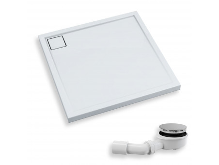 Duschwanne Viereck Omegax 90x90x5 | Ablaufgarnitur im SET !
