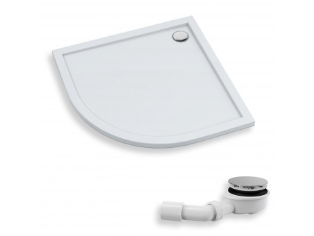 Duschwanne Halbrund Caspar New 80x80x4,5 | Ablaufgarnitur im SET!