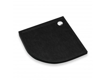 Duschwanne Halbrund Caspar New 90x90x4,5 Schwarz | Ablaufgarnitur im SET!