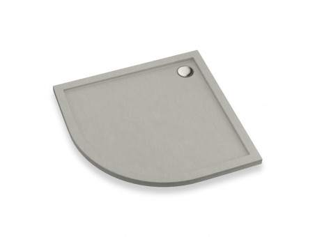 Duschwanne Halbrund Caspar New 80x80x4,5 Zement | Ablaufgarnitur im SET!
