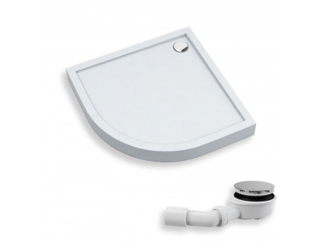 Duschwanne Halbrund Competia New 80x80x12 | Ablaufgarnitur im SET!