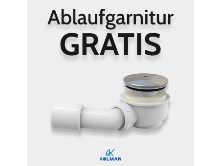 Duschwanne Halbrund Dante 80x80x41 | Ablaufgarnitur im SET!