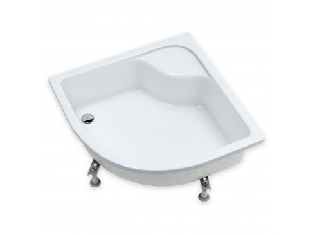 Duschwanne Halbrund Doris 80x80x41 | Ablaufgarnitur & Füße im SET!