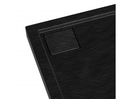 Duschwanne Halbrund Omegax 80x80x5 Schwarz | Ablaufgarnitur im SET!