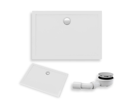 Duschwanne Rechteck Lider 120x70x2x4,5 | Ablaufgarnitur im SET!