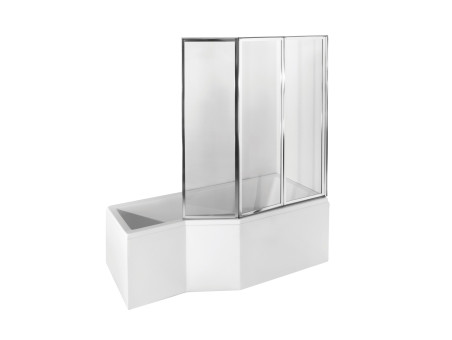 Duschwand 3-teilig Ambition Premium III 130x140 Gehärtetes Glas 4 mm