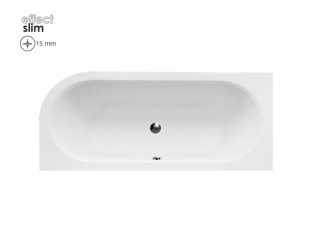 Badewanne Eckwanne Avita Slim 160x75 Links Rand 15 mm | Ablauf Viega & Füße GRATIS !