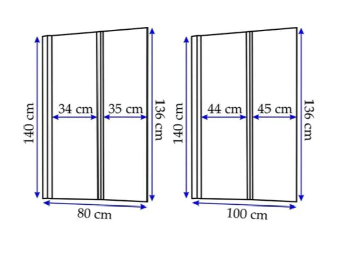 Duschwand 2-teilig Agat 100x140...