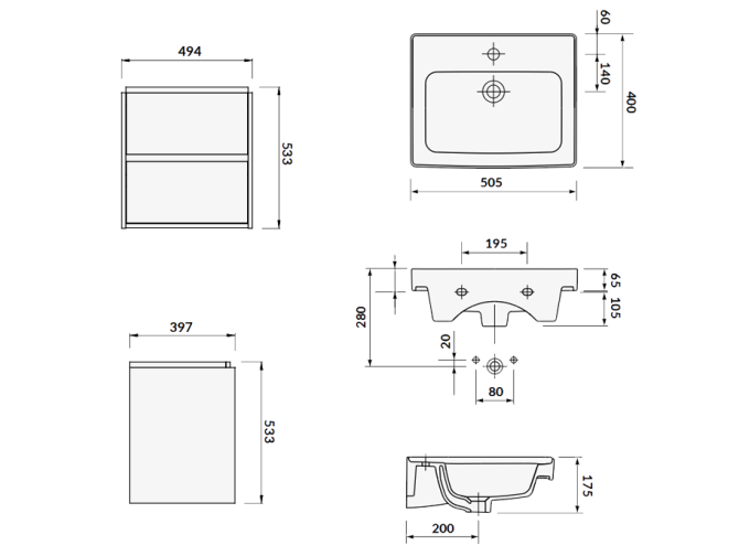 Badmöbel Set Badezimmerschrank mit...