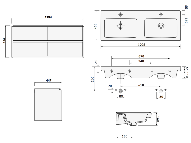 Badmöbel Set Badezimmerschrank mit...