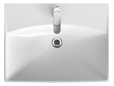 Badmöbel Set Badezimmerschrank mit Keramikwaschbecken, 2-Schubladen LARAZ CITY 60 Grau