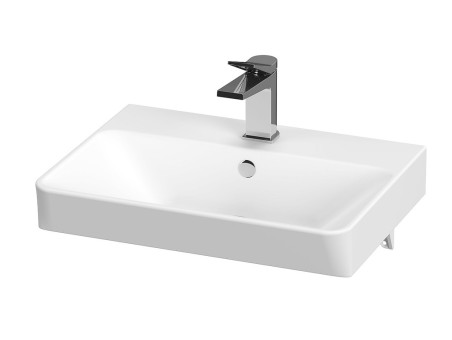 Badmöbel Set Badezimmerschrank mit Keramikwaschbecken, 2-Schubladen LARAZ MILLE SLIM 50 Nussbaum
