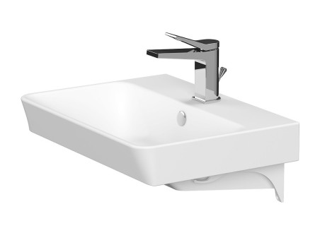 Badmöbel Set Badezimmerschrank mit Keramikwaschbecken, 2-Schubladen LARAZ MILLE SLIM 50 Nussbaum