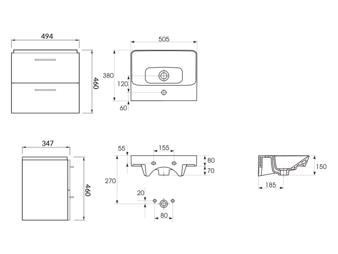 Badmöbel Set Badezimmerschrank mit...