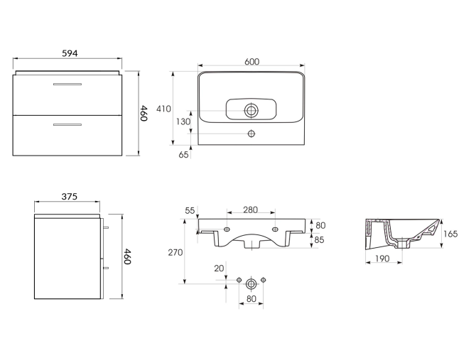 Badmöbel Set Badezimmerschrank mit...