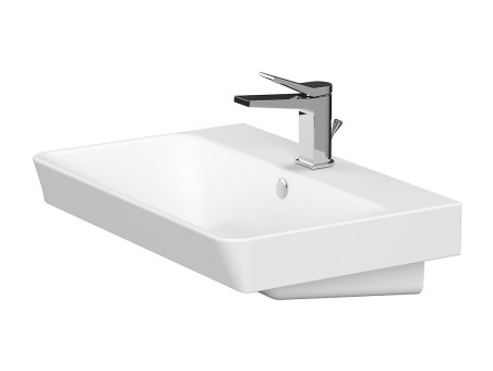 Badmöbel Set Badezimmerschrank mit Keramikwaschbecken, 2-Schubladen LARAZ MILLE SLIM 60 Grau