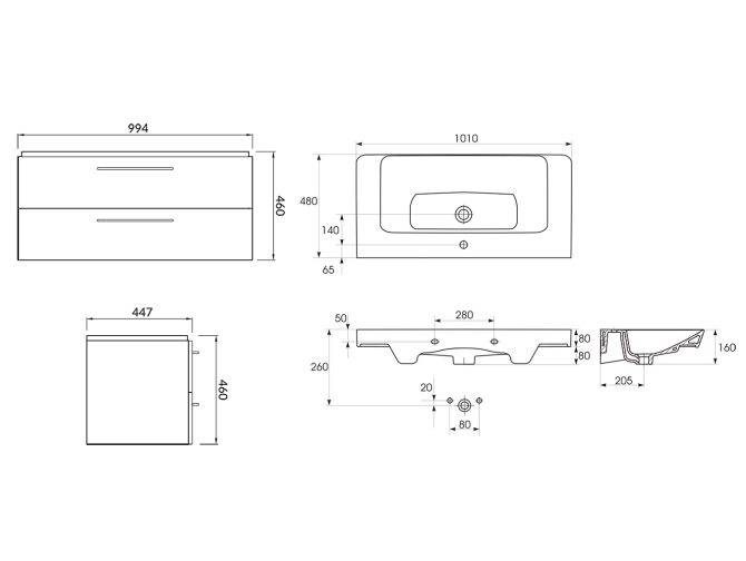 Badmöbel Set Badezimmerschrank mit...