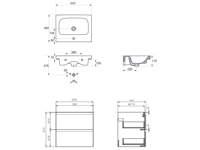 Badmöbel Set Badezimmerschrank mit...