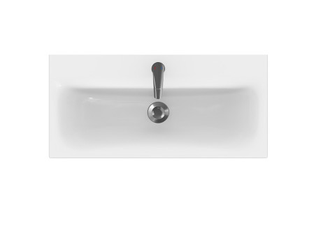 Badmöbel Set Badezimmerschrank mit Keramikwaschbecken, 2-Schubladen MODUO SLIM 80 Grau