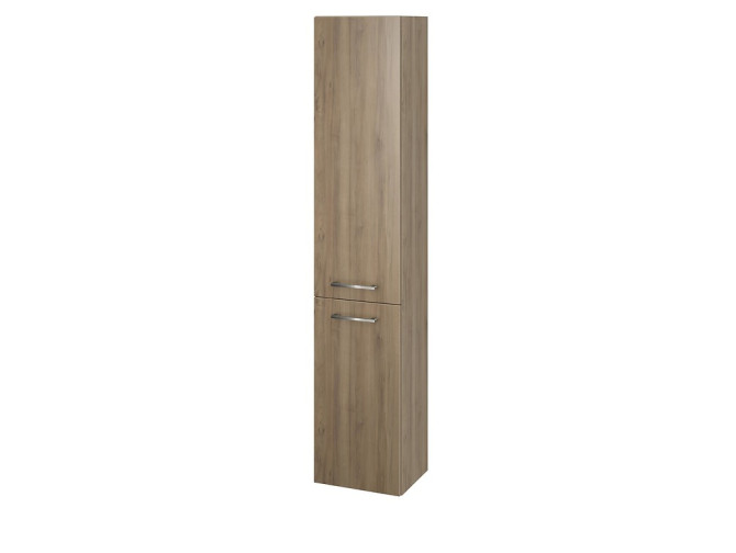 Badezimmer Hochhängeschrank Hochschrank mit 2-Türen LARAZ 150x30x25 Nussbaum