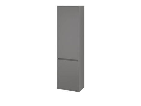 Badmöbel Set CREAZ 50 Waschbecken-Unterschrank mit Hochschrank 140x40x25, 2-Türen, Grau Matt