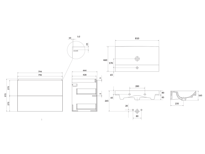 Badmöbel Set Badezimmerschrank mit...
