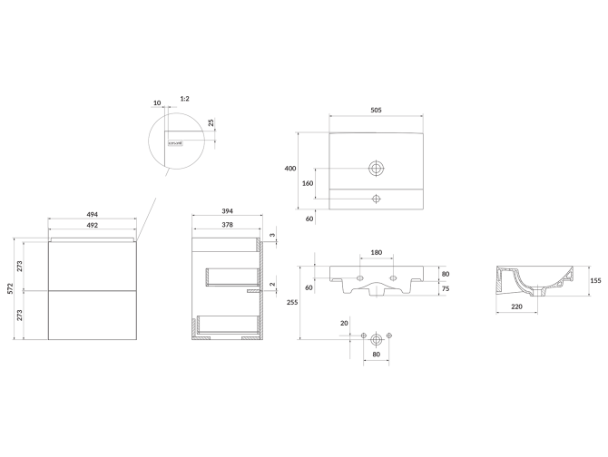 Badmöbel Set Badezimmerschrank mit...