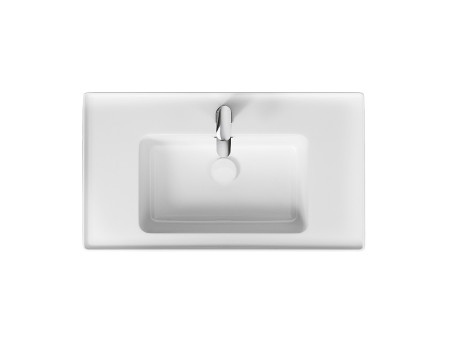 Badmöbel Set CREAZ 80 Waschbecken-Unterschrank mit Hochschrank 140x40x25, 2-Türen, Eiche