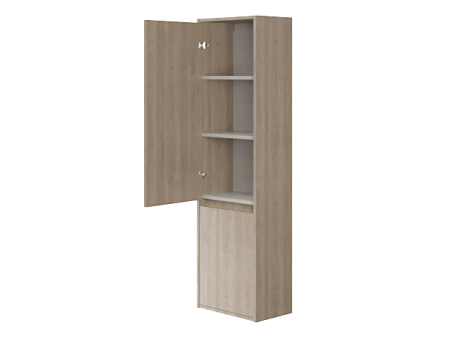 Badmöbel Set CREAZ 120 Waschbecken-Unterschrank mit Hochschrank 140x40x25, 2-Türen, Eiche