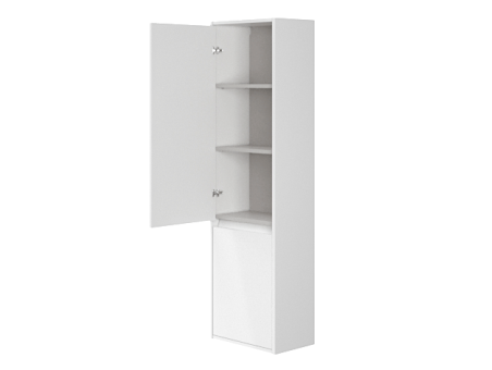 Badmöbel Set CREAZ 50 Waschbecken-Unterschrank mit Hochschrank 140x40x25, 2-Türen, Weiß