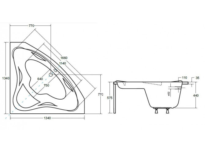 Badewanne Eckwanne Ewax 134x134 |... Badewanne Eckwanne Ewax 134x134 |...