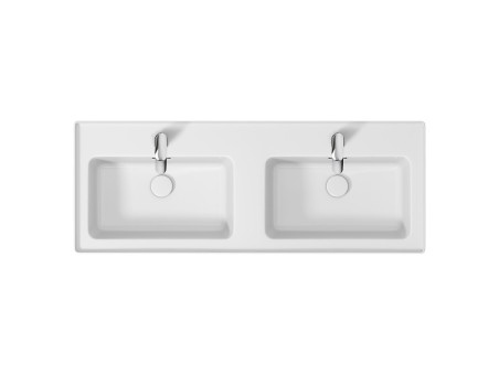 Badmöbel Set CREAZ 120 Waschbecken-Unterschrank mit Hochschrank 140x40x25, 2-Türen, Weiß