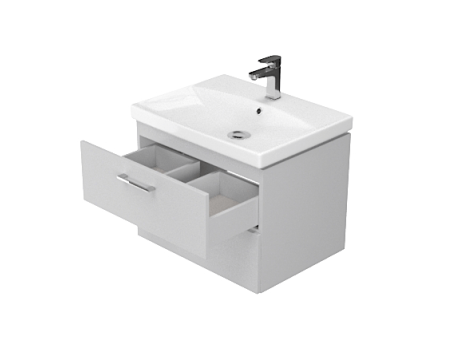 Badmöbel Set LARAZ CITY 60 Waschbecken-Unterschrank mit Hochschrank 150x30x25, 2-Türen, Grau
