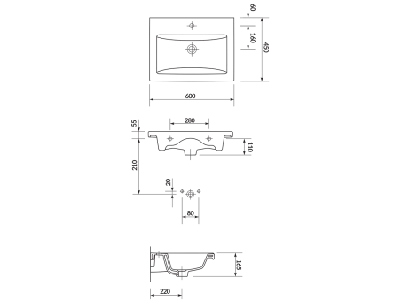 Badmöbel Set LARAZ COMO 60 Waschbecken-Unterschrank mit Hochschrank 150x30x25, 2-Türen, Grau