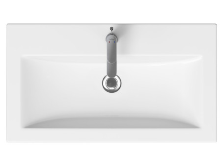 Badmöbel Set LARAZ COMO 80 Waschbecken-Unterschrank mit Hochschrank 150x30x25, 2-Türen, Grau