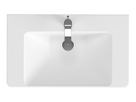 Badmöbel Set LARAZ MILLE 80 Waschbecken-Unterschrank mit Hochschrank 150x30x25, 2-Türen, Grau