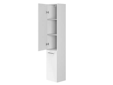 Badmöbel Set LARAZ MILLE SLIM 60 Waschbecken-Unterschrank mit Hochschrank 150x30x25, 2-Türen, Grau