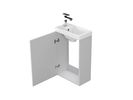 Badmöbel Set LARAZ COMO 40 Waschbecken-Unterschrank mit Hochschrank 150x30x25, 2-Türen, Grau