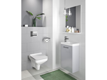 Badmöbel Set LARAZ COMO 40 Waschbecken-Unterschrank mit Hochschrank 150x30x25, 2-Türen, Grau