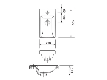 Badmöbel Set LARAZ COMO 40 Waschbecken-Unterschrank mit Hochschrank 150x30x25, 2-Türen, Grau